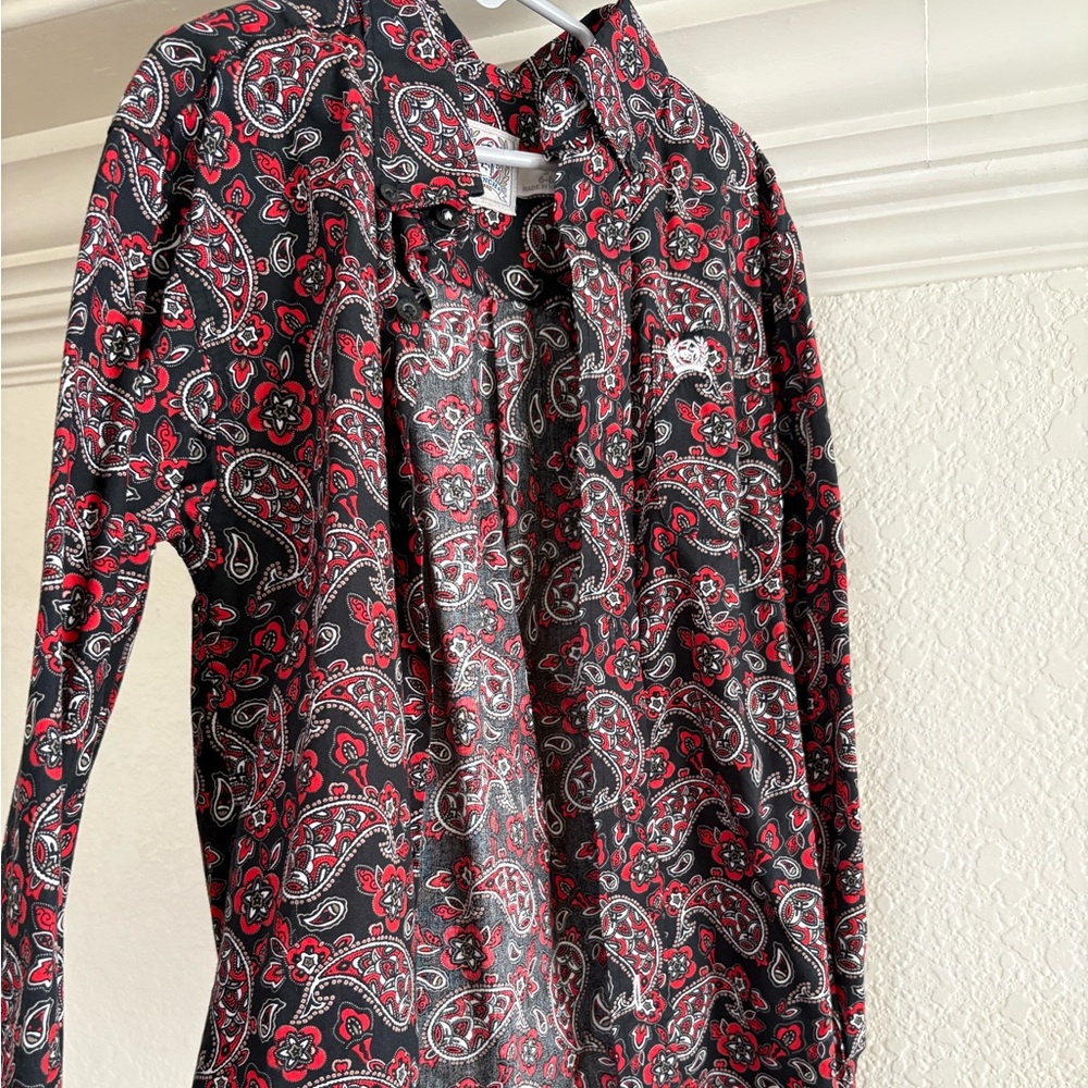 Cinch Kids Paisley Button Down Shirt Size S (6-8)
